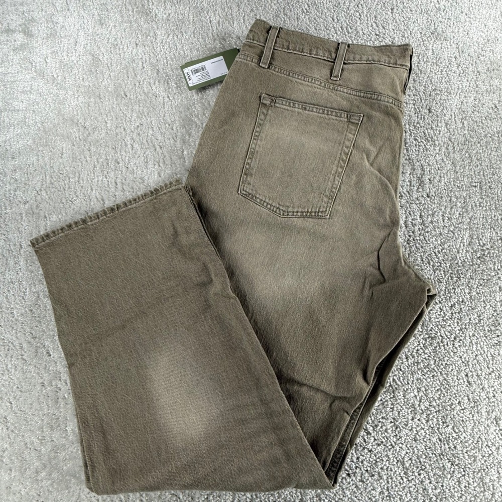 Goodfellow & Co Maverick Relaxed Straight Jeans Olive Brown 44x34 Total Flex NEW